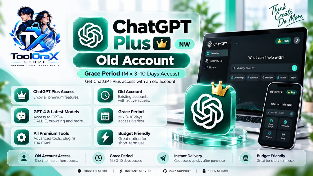 Chatgpt Plus NW Old Account Grace Period (Mix 3-10 Days Access)