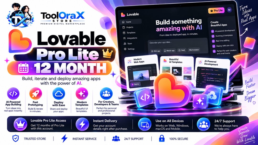 Lovable Pro Lite Account 12 Month