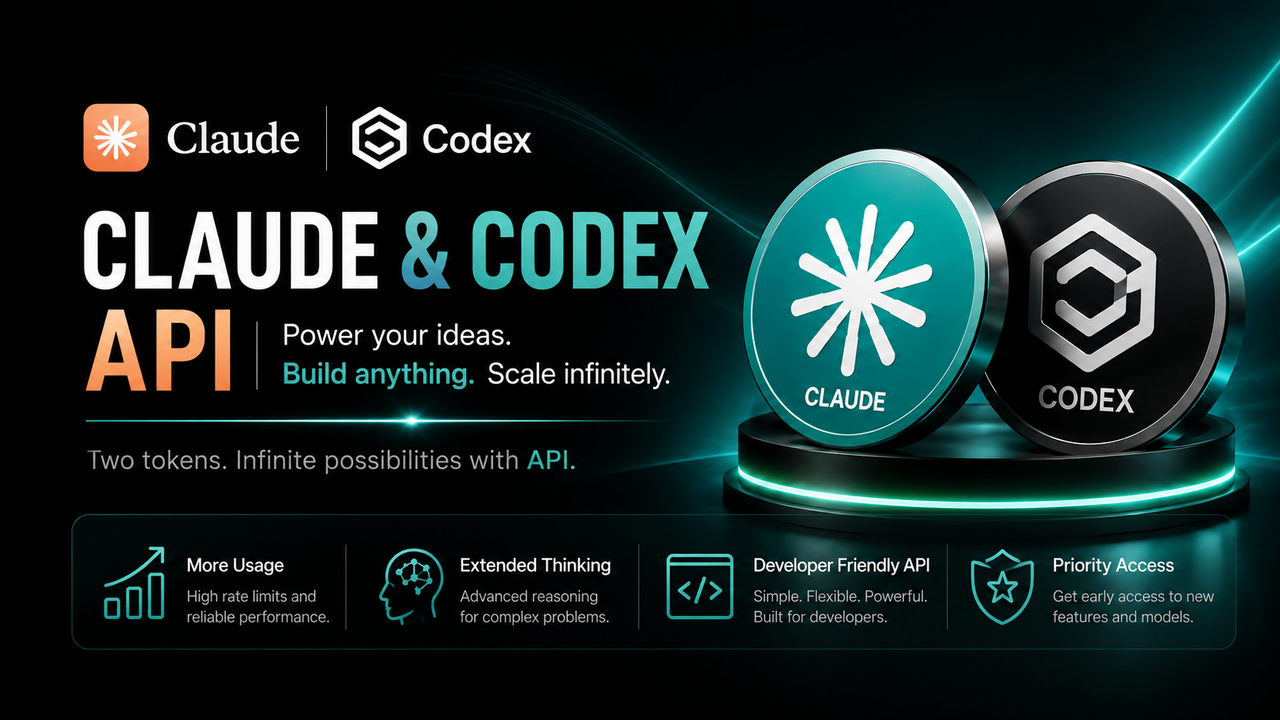 Codex + Claude $100 AI API Voucher (7 Days Access)